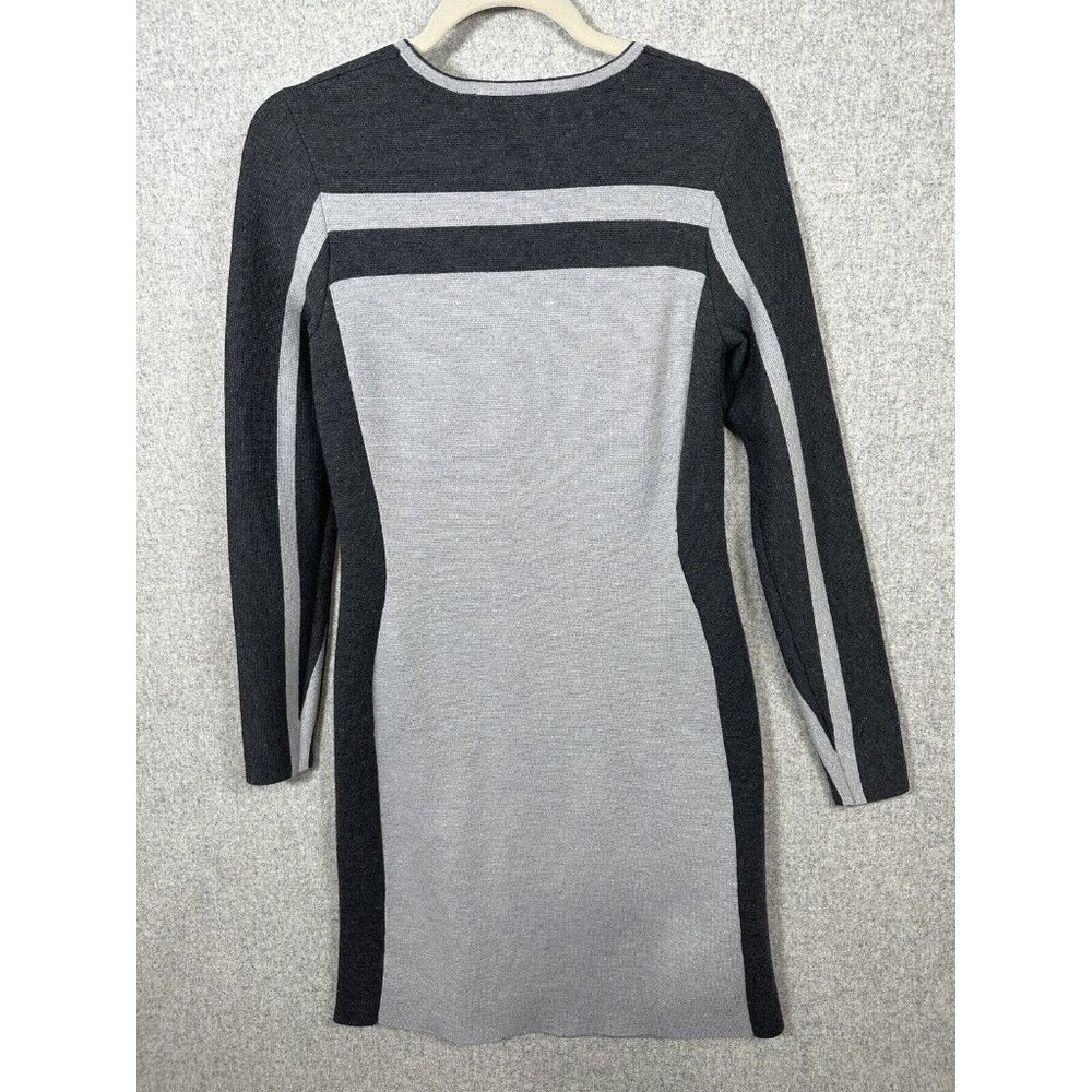 Athleta Womens Small Heathered Gray Black‎ Sweater Dress Casual Long Sleeve